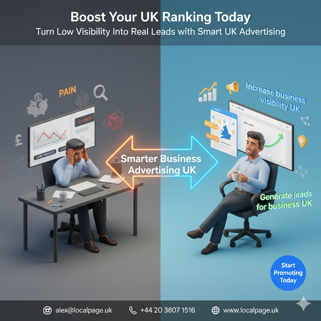 Business owner improving online ranking on UK platforms
